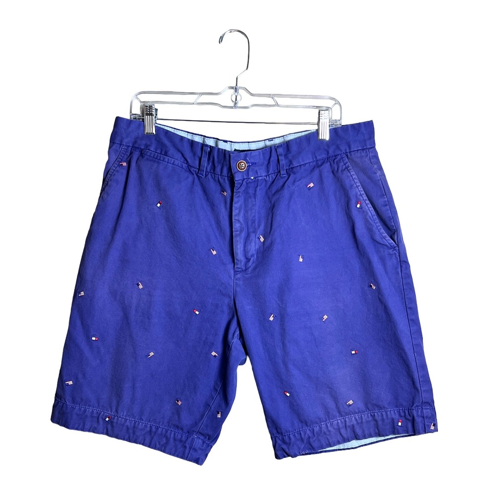 Tommy Hilfiger All Over Flag Embroidered Chino Shorts Mens Size 36